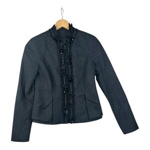 Magaschoni Wool‎ Blend Blazer size Small Charcoal Gray